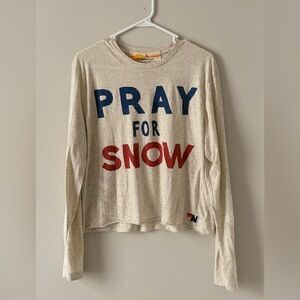 Aviator Nation Pray for Snow Longsleeve Boyfriend Tee